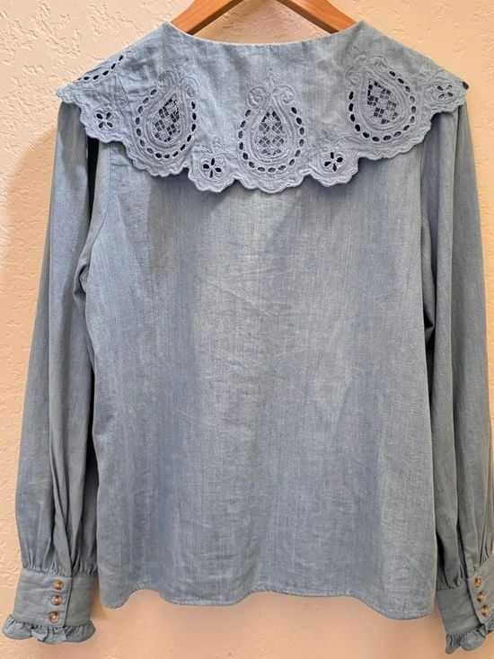 Sezane & SEA New York Flavie Chambray Shirt Rare - Picture 4 of 10
